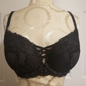 Torrid - Gray Bra with Black Lace - 38C